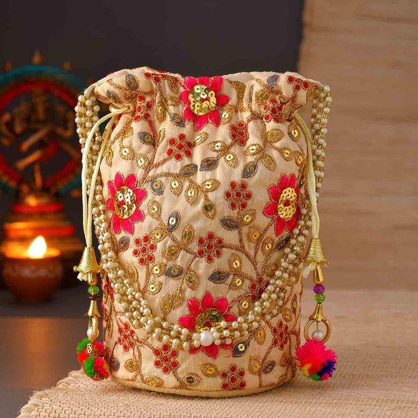 Royal Gold Zari Potli Bag