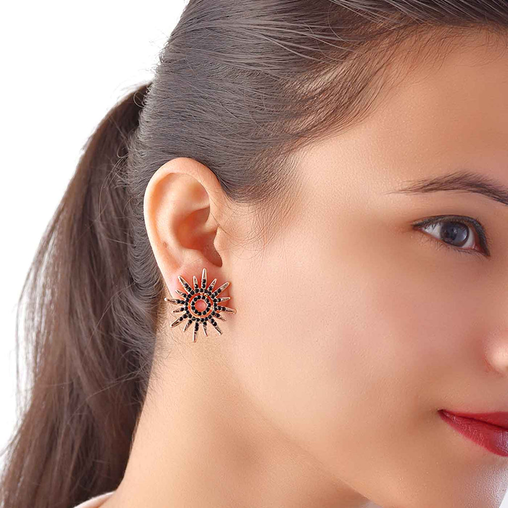 Gleaming Sun Shaped Stud Earrings TOKENZ