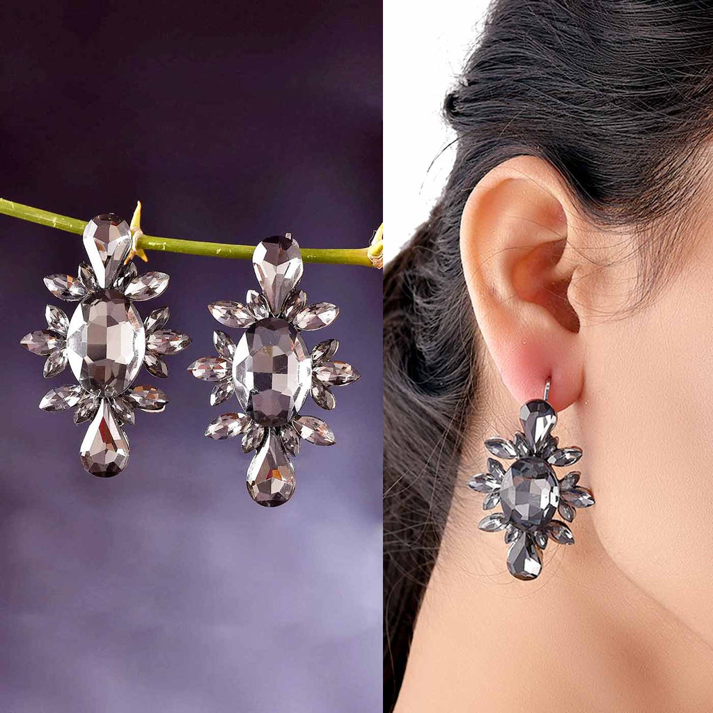 Shimmering Stone Studded Earrings