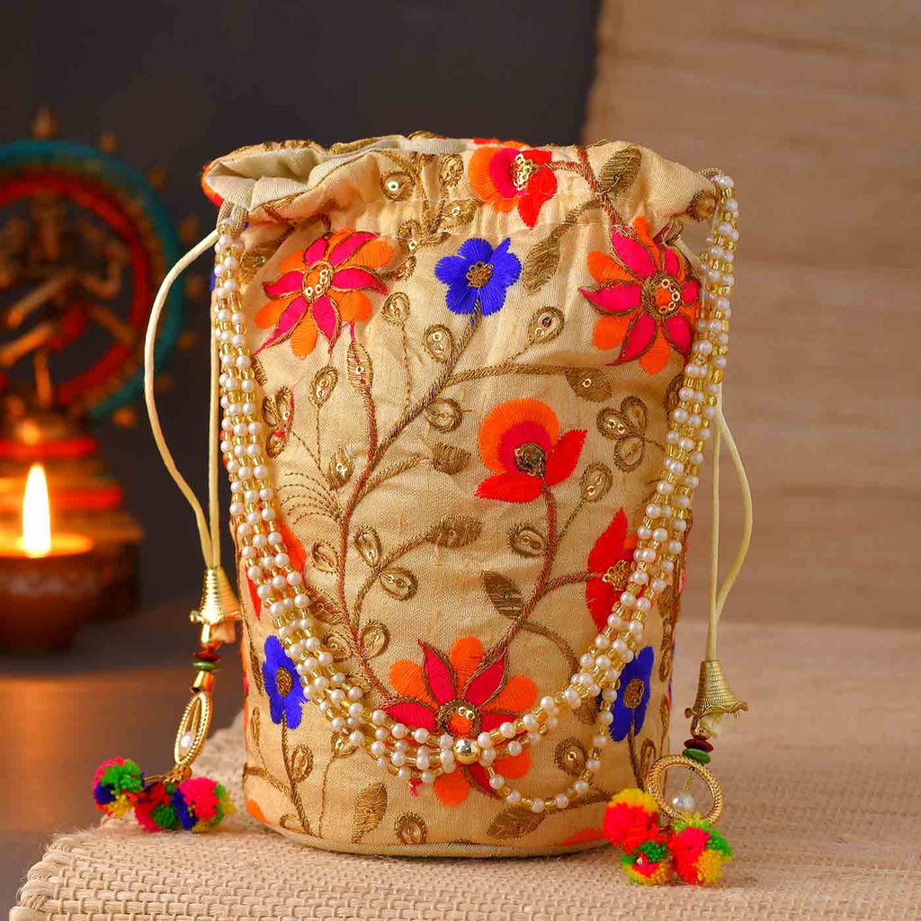 fcity.in - Women Premium Zari Embroidered Potli Bags For And Women For  Wedding