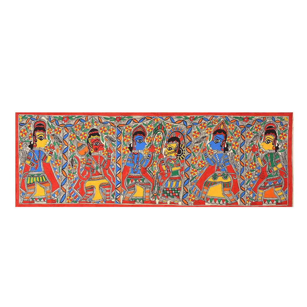 Ram & Sita Marriage Madhubani Painting (29*10 Inches)