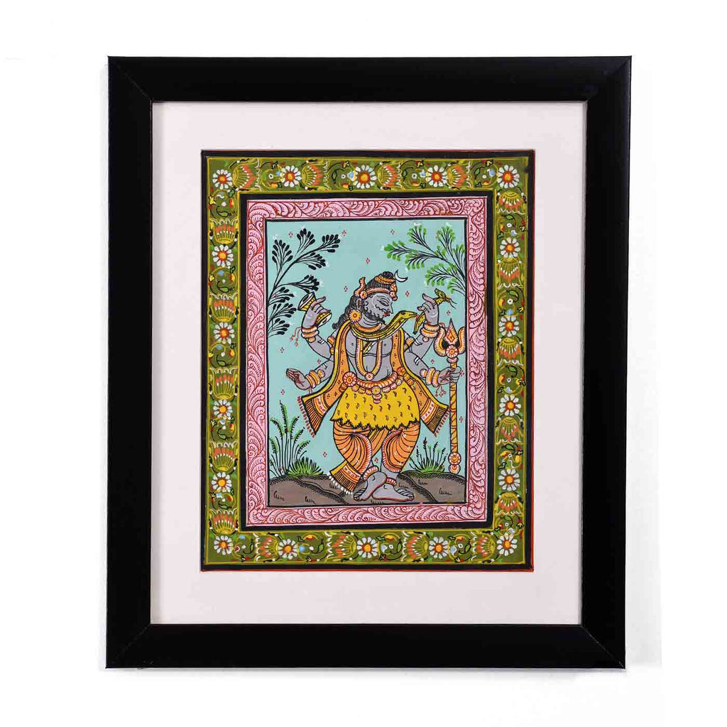Divine Dancer Lord Shiva Pattachitra Painting (11.5*13.5 Inches)