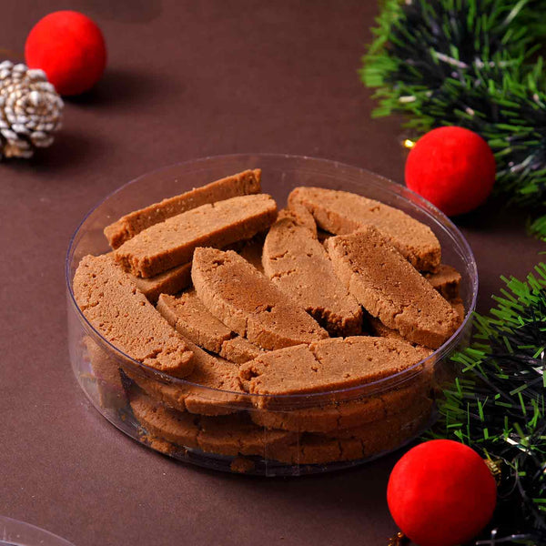 Delicious Christmas Combo Of Cashew Walnut Plum Cake With Coffee Biscotti