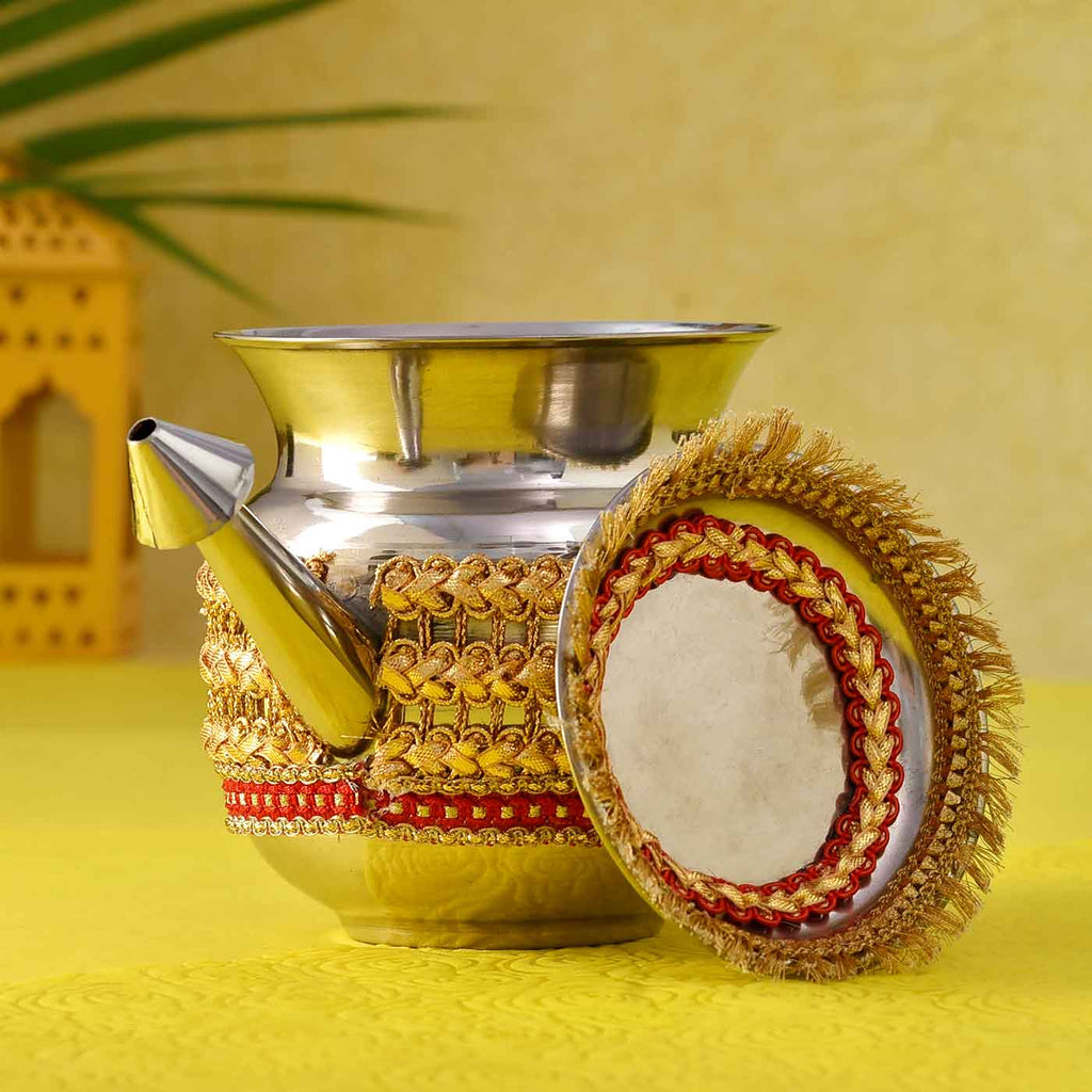Decorative Karwa And Thali Set