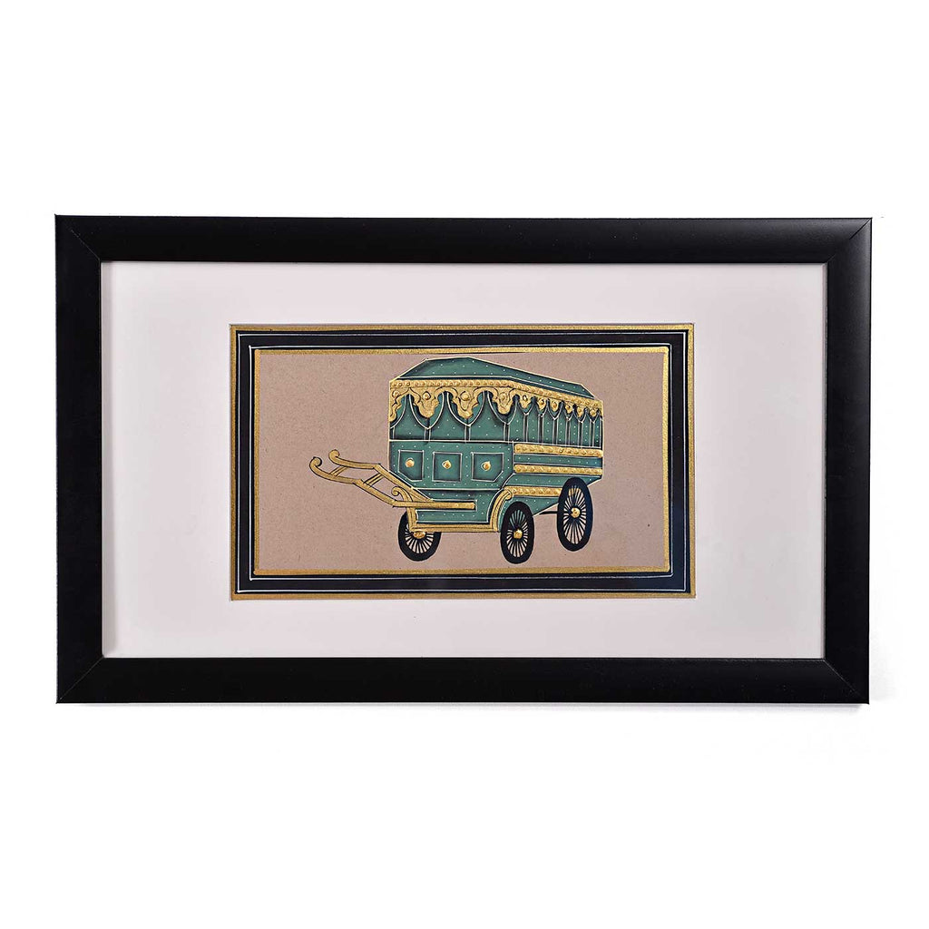 Classy Covered Royal Carriage Framed Painting  (17.5*10.5 Inches)