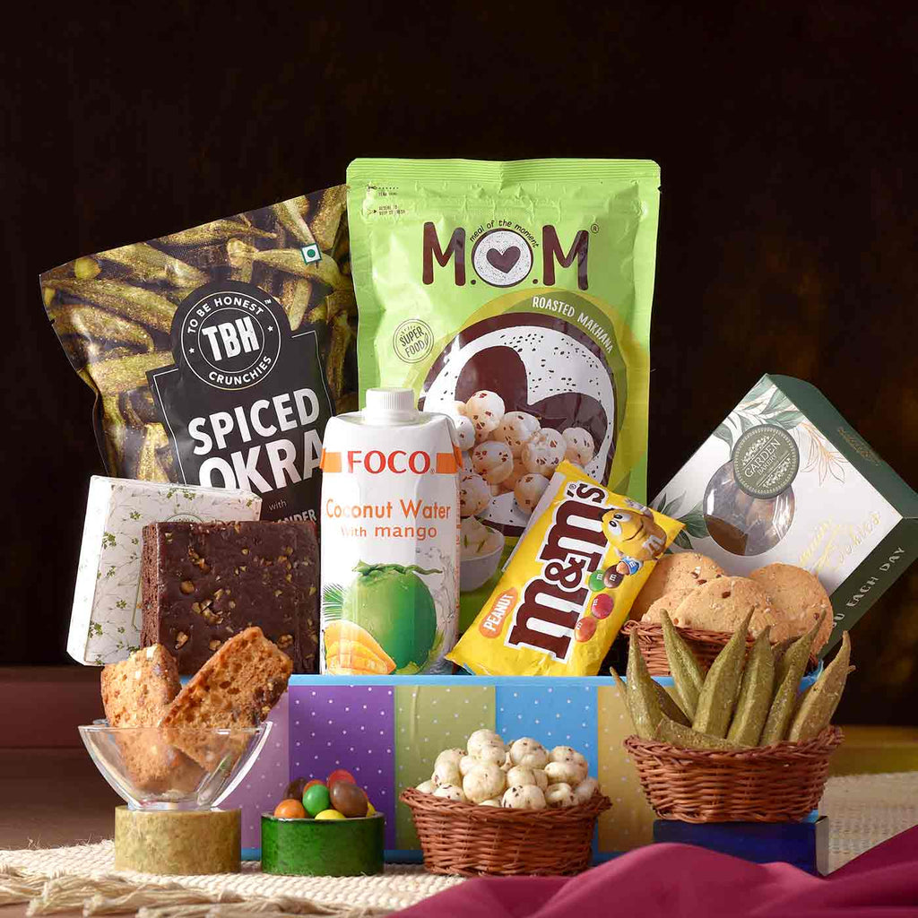 Celebration Hamper With Savouries, Sweets & Tray