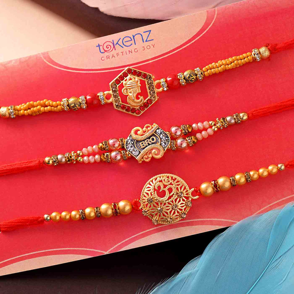 Designer Set Of 3 Rakhis