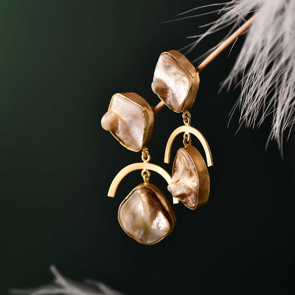 Impressive Baroque Pearl Danglers