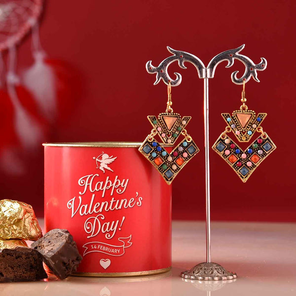 Valentine's Day Special Earrings With Fudge Brownie