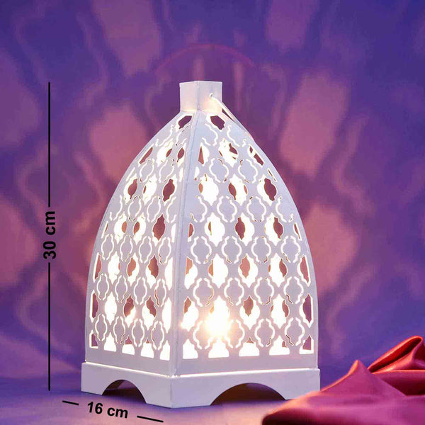 Fancy Perforated Metal Cottage Lantern Lights (30*16 Cms)