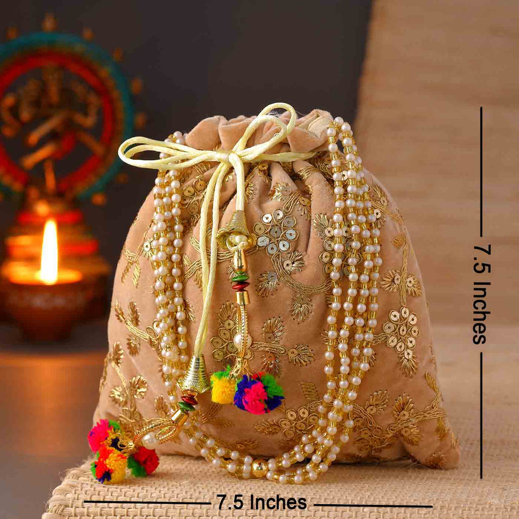 Buy Pink Stone Embellished Potli Bag by The Right Sided Online at Aza  Fashions.