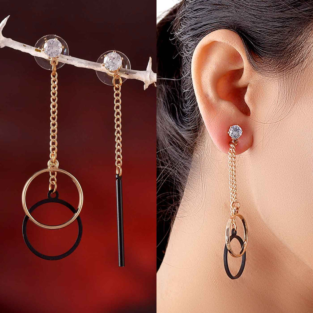 Unique Loop Earrings With Stone