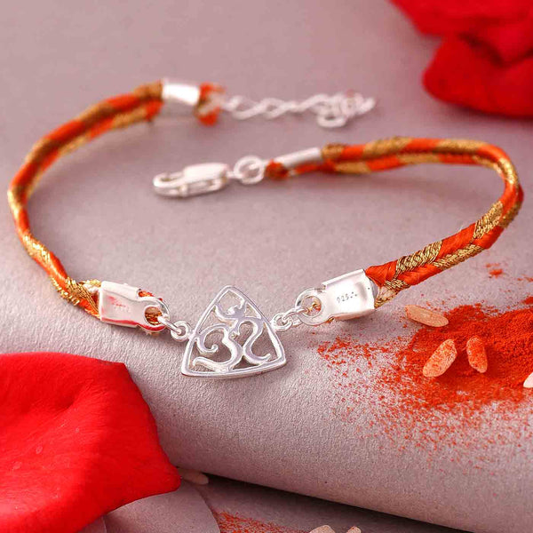Celestial 925 Silver Om Rakhi With Figberry