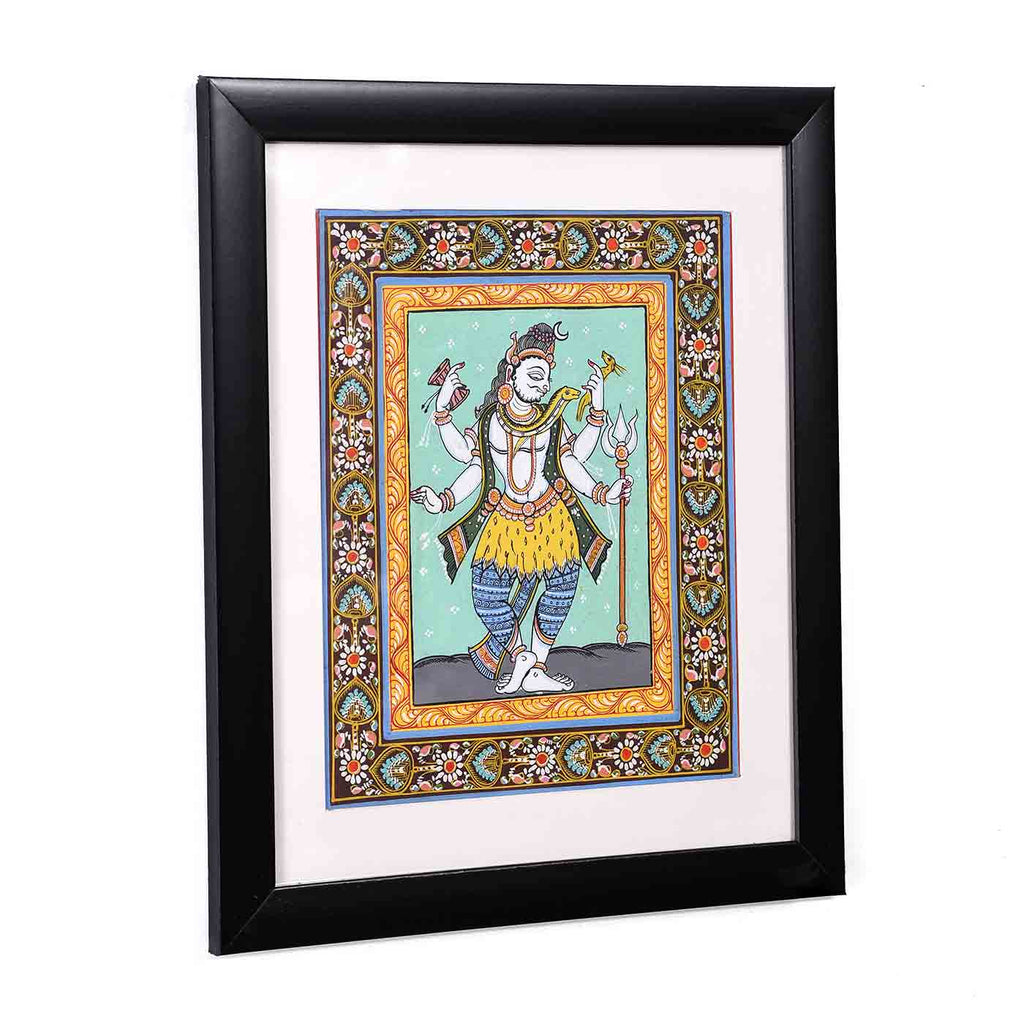 Alluring Dancing Shiva Pattachitra Painting (11.5*13.5 Inches)