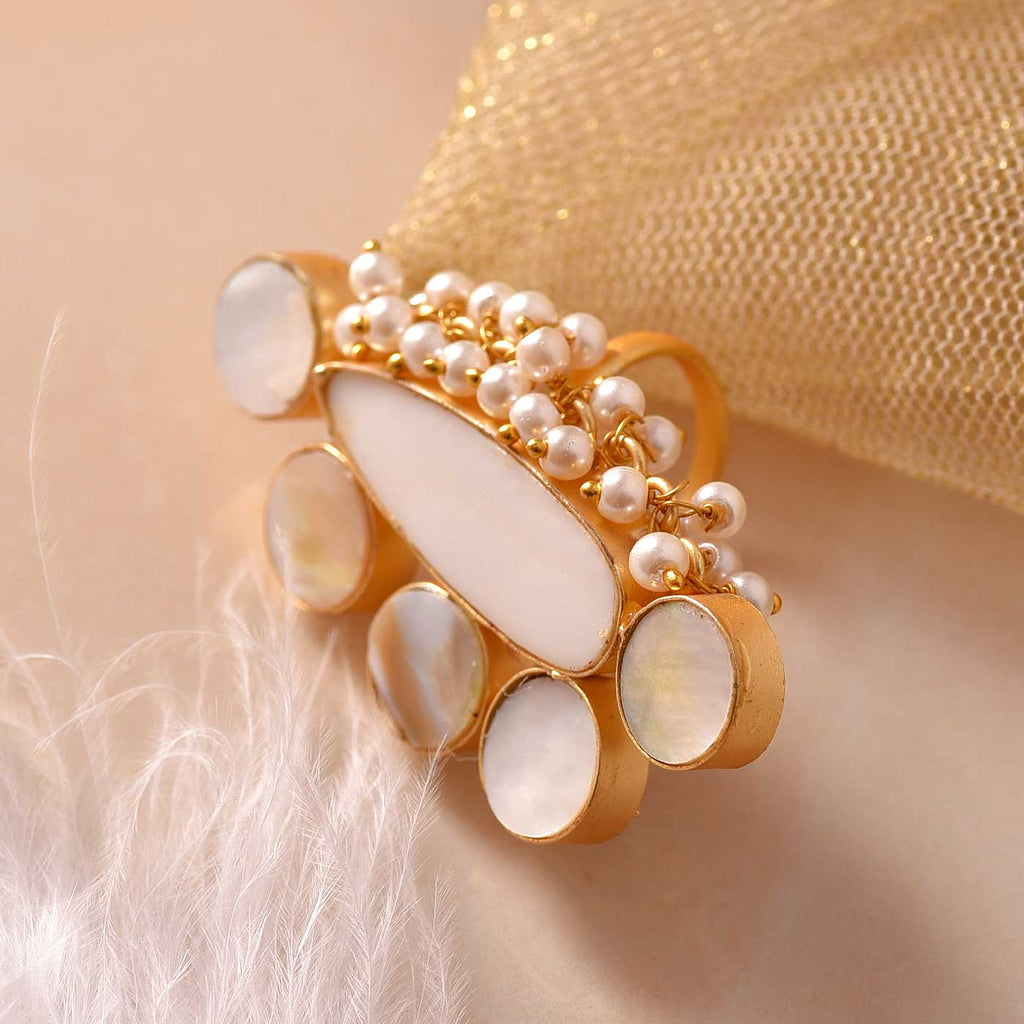 Trendy Mother Of Pearl Ring