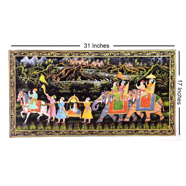 Queen's Procession Phad Silk Painting
