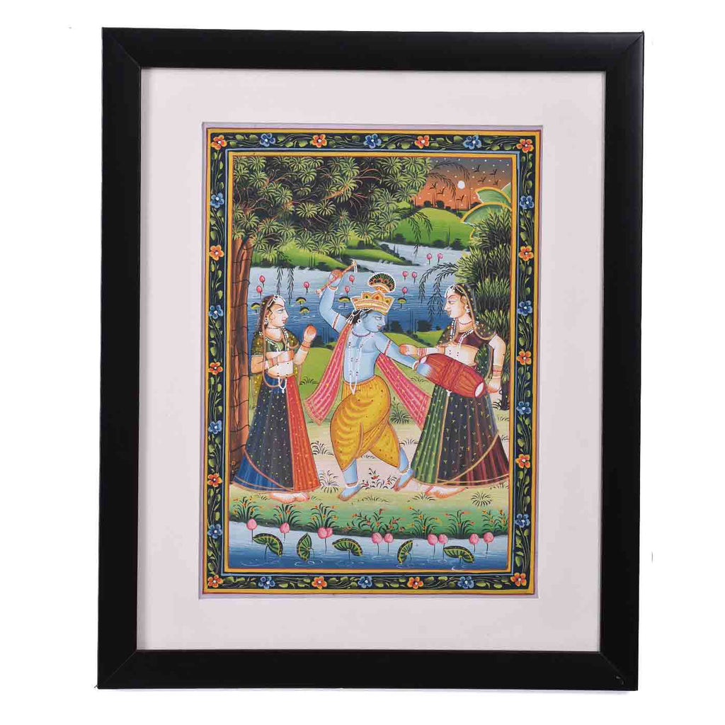 Mystical Shree Krishna Kishangarh Painting (13.5*16.5 Inches)