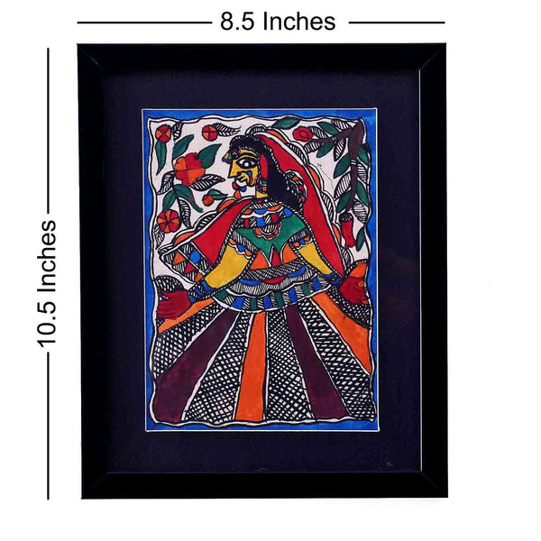 Woman Dancing Madhubani Painting ( 8.5*10.5 Inches)