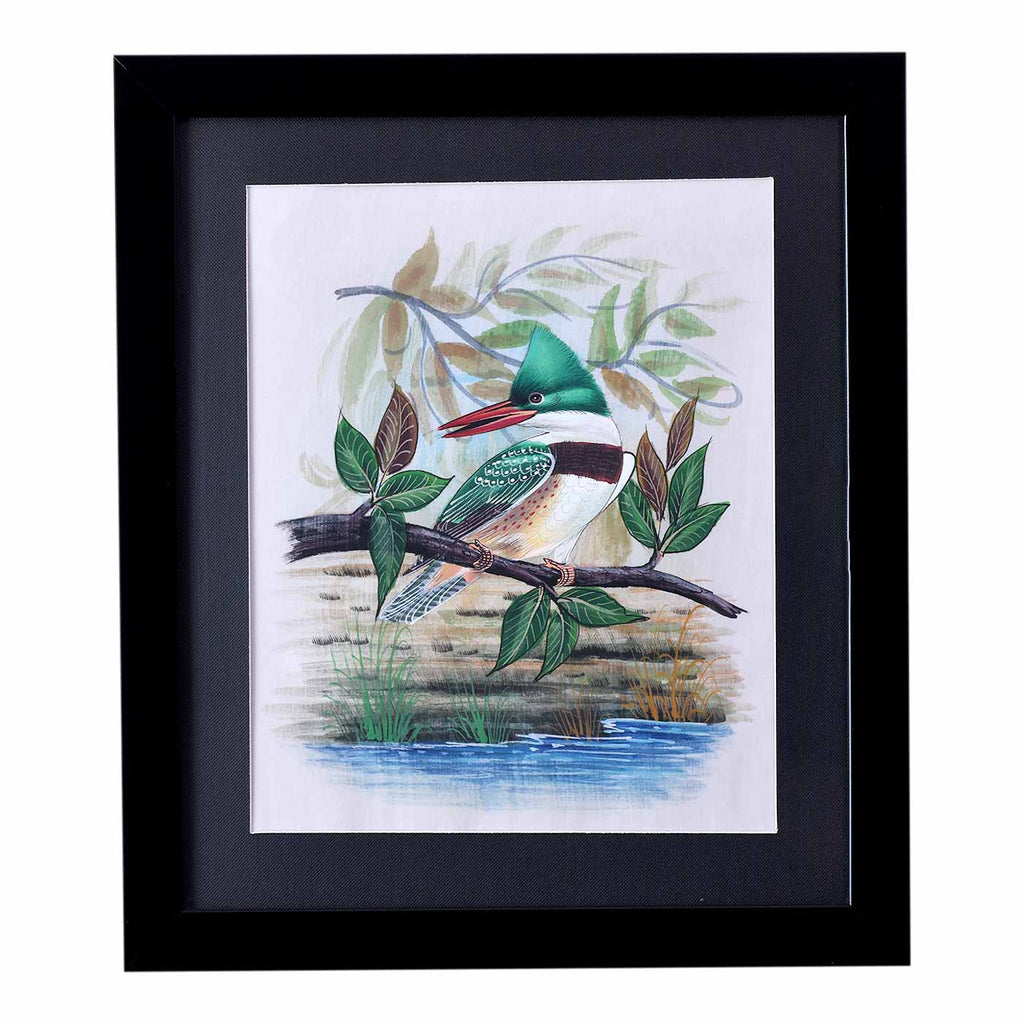 Fascinating Kingfisher Canvas Painting (13*15 Inches)