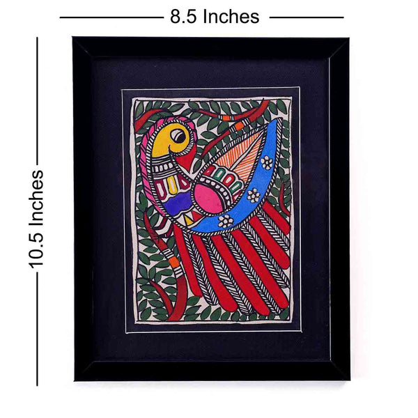 Pleasing Peacock Madhubani Painting (8.5*10.5 Inches)