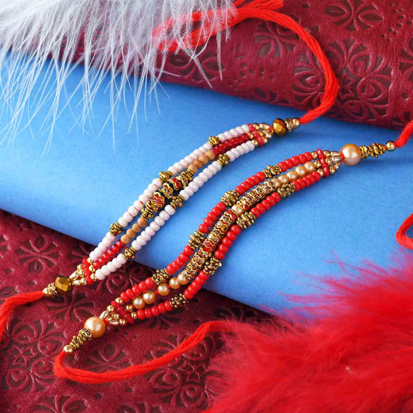 Pearls And Beads Rakhi Set Of 2