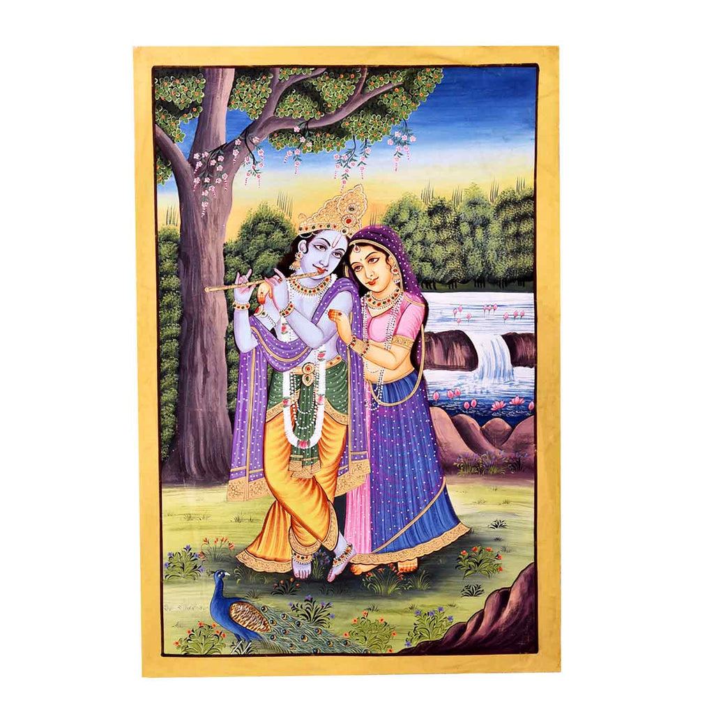 Divine Love Radha-Krishna Phad Painting