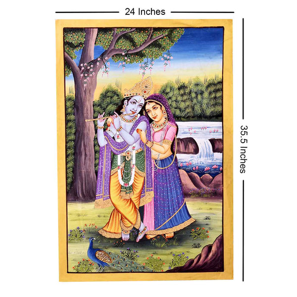 Divine Love Radha-Krishna Phad Painting