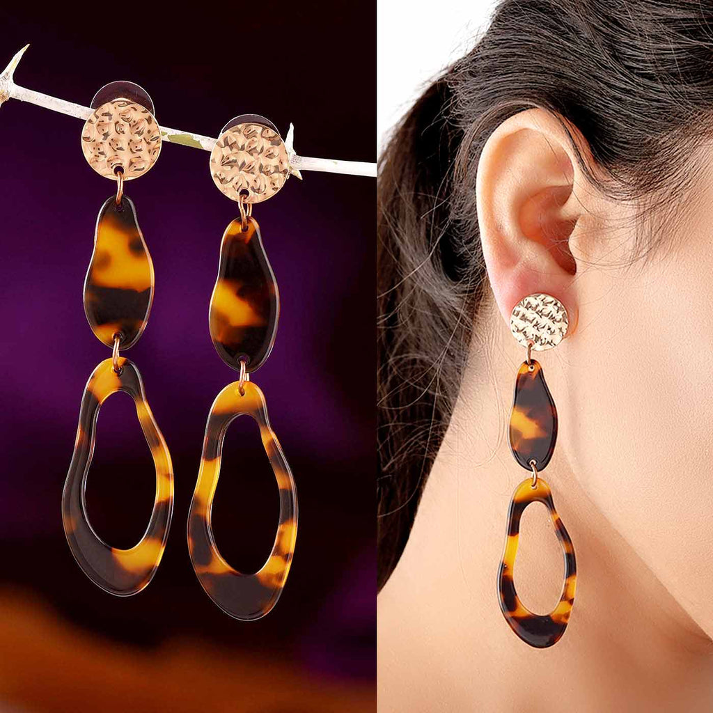 Funky Black & Yellow Drop Earrings