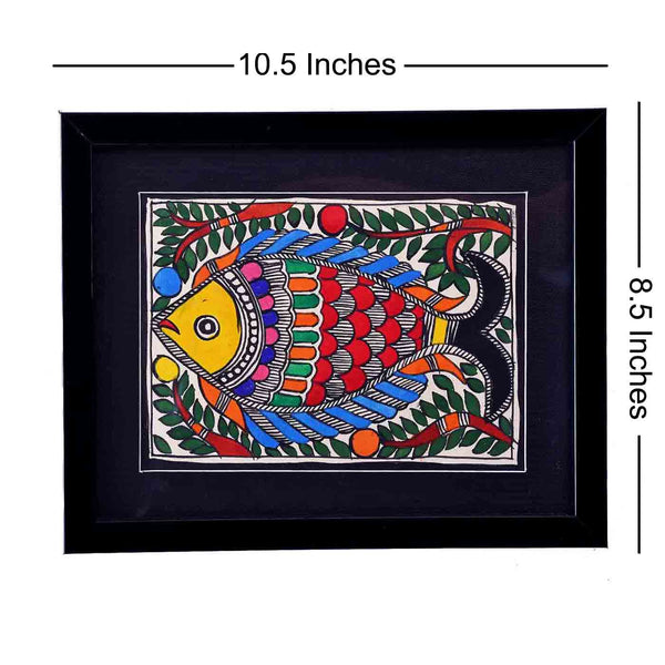 Colourful Fish Madhubani Painting (8.5*10.5 Inches)