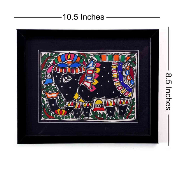 Decorated Elephant Madhubani Painting (8.5*10.5 Inches)