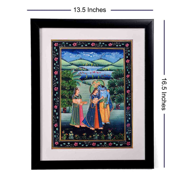 Admirable Radha Krishna Kishangarh Painting (13.5*16.5 Inches)
