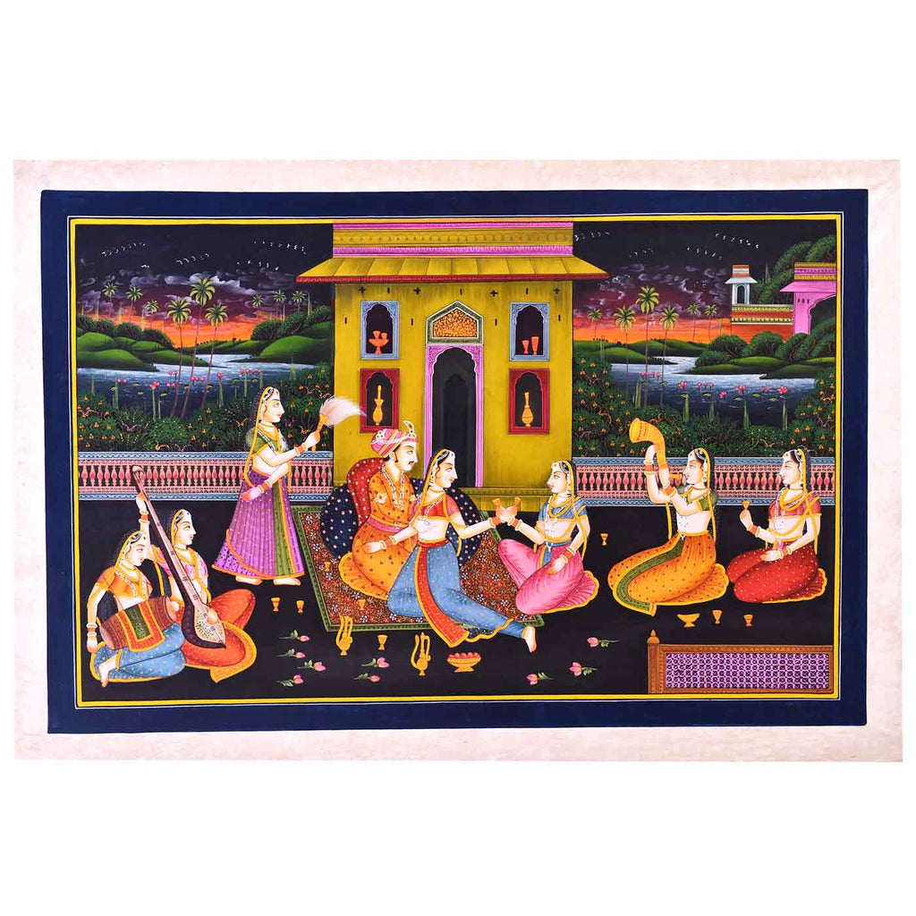 Love Indulgence Mughal Silk Painting