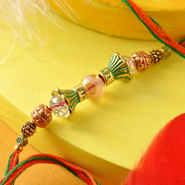 Metal Embellished Beads Rakhi
