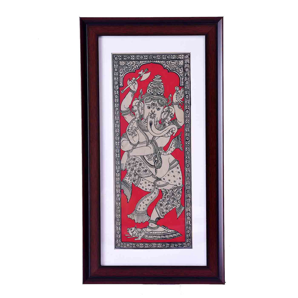 Dancing Ganesha Framed Pattachitra Painting