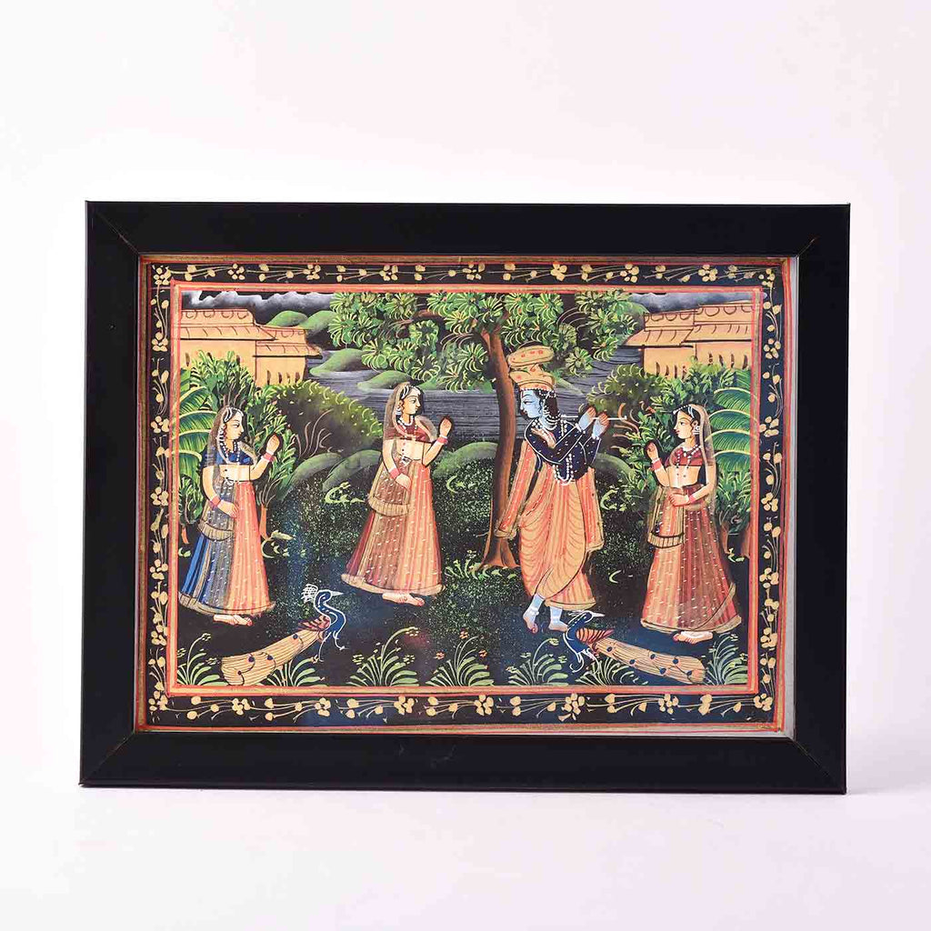 Bansi Kanhaiya Desktop Painting (Framed, 7.5*5.5 Inches)