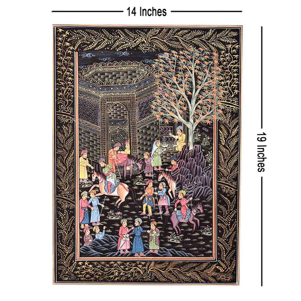 Lively Mughal Market Painting (14*19 Inches)