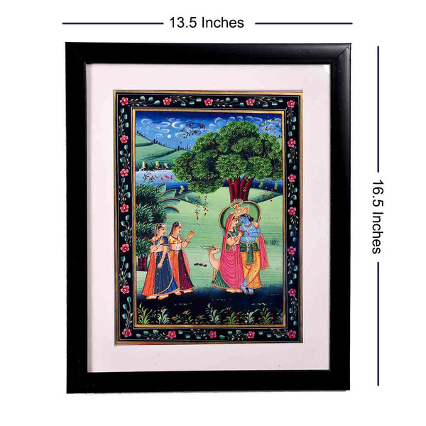 Enchanting Romance Of Radha Krishna In Kishangarh Painting (13.5*16.5 Inches)