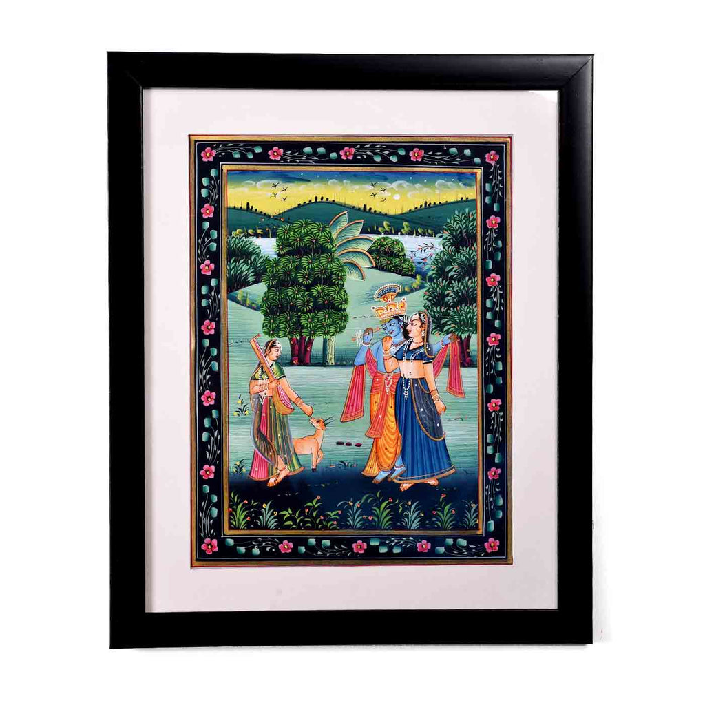 Beloved Radha Meera Krishna Kishangarh Painting (13.5*16.5 Inches)