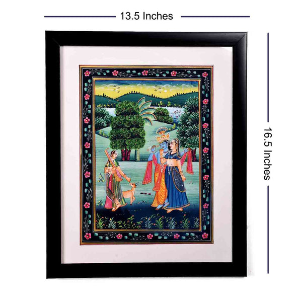 Beloved Radha Meera Krishna Kishangarh Painting (13.5*16.5 Inches)