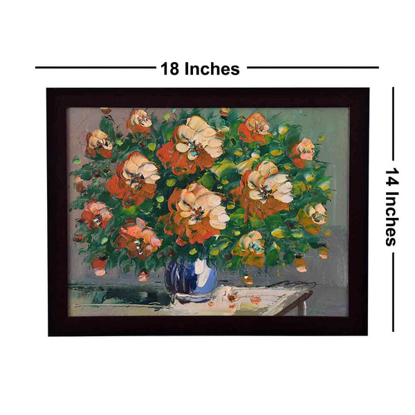 Serene Flowers Canvas Painting (18*14 Inches)