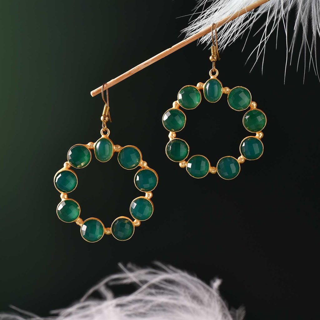 Attractive Round Onyx Magic Earrings