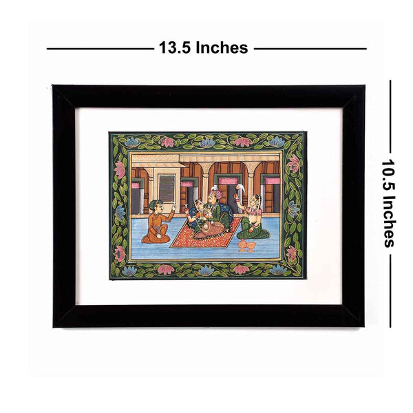 Harem Of Mughal King Framed Painting (13.5*10.5 Inches)