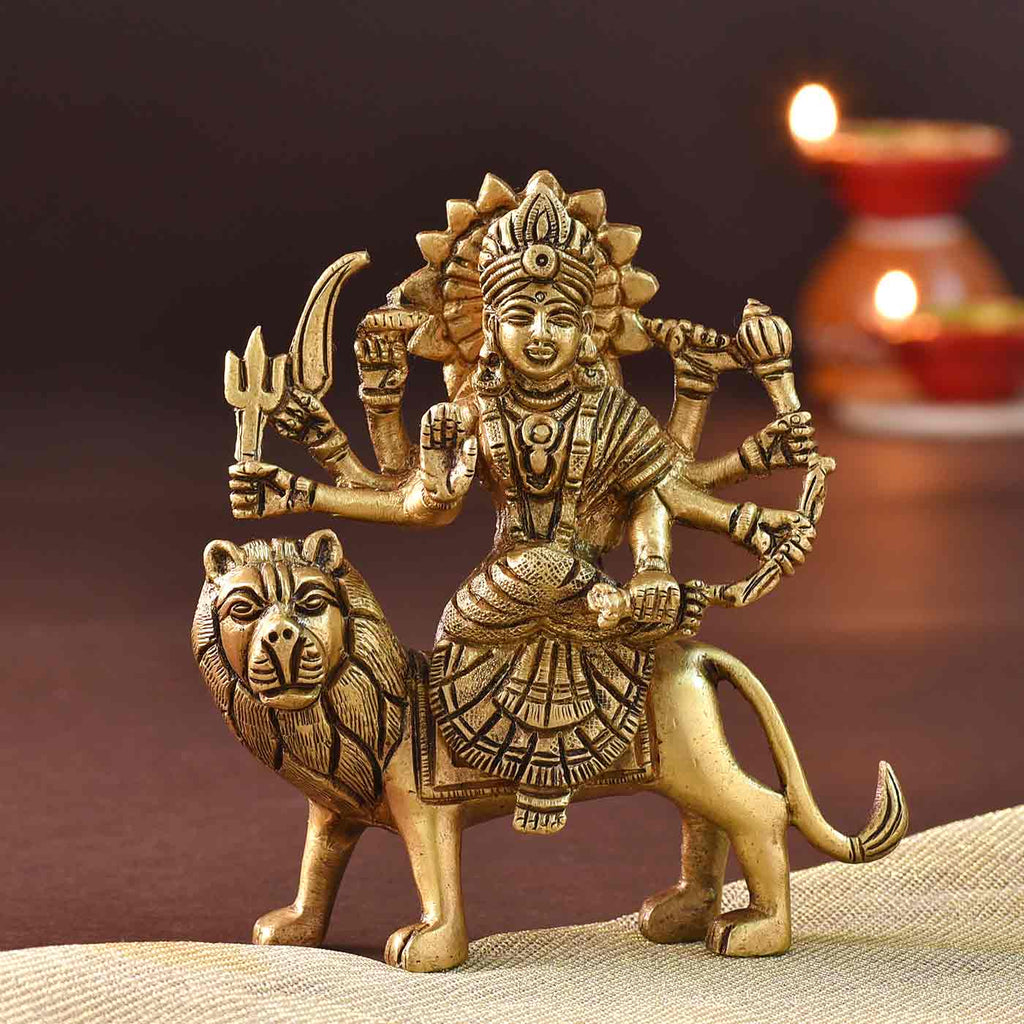 Goddess Of Strength, Durga Brass Idol