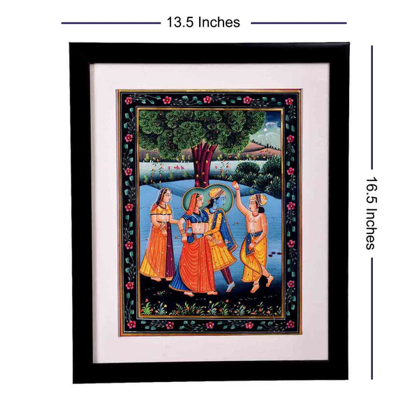 Heavenly Romance Of Radha Krishna Painting (13.5*16.5 Inches)