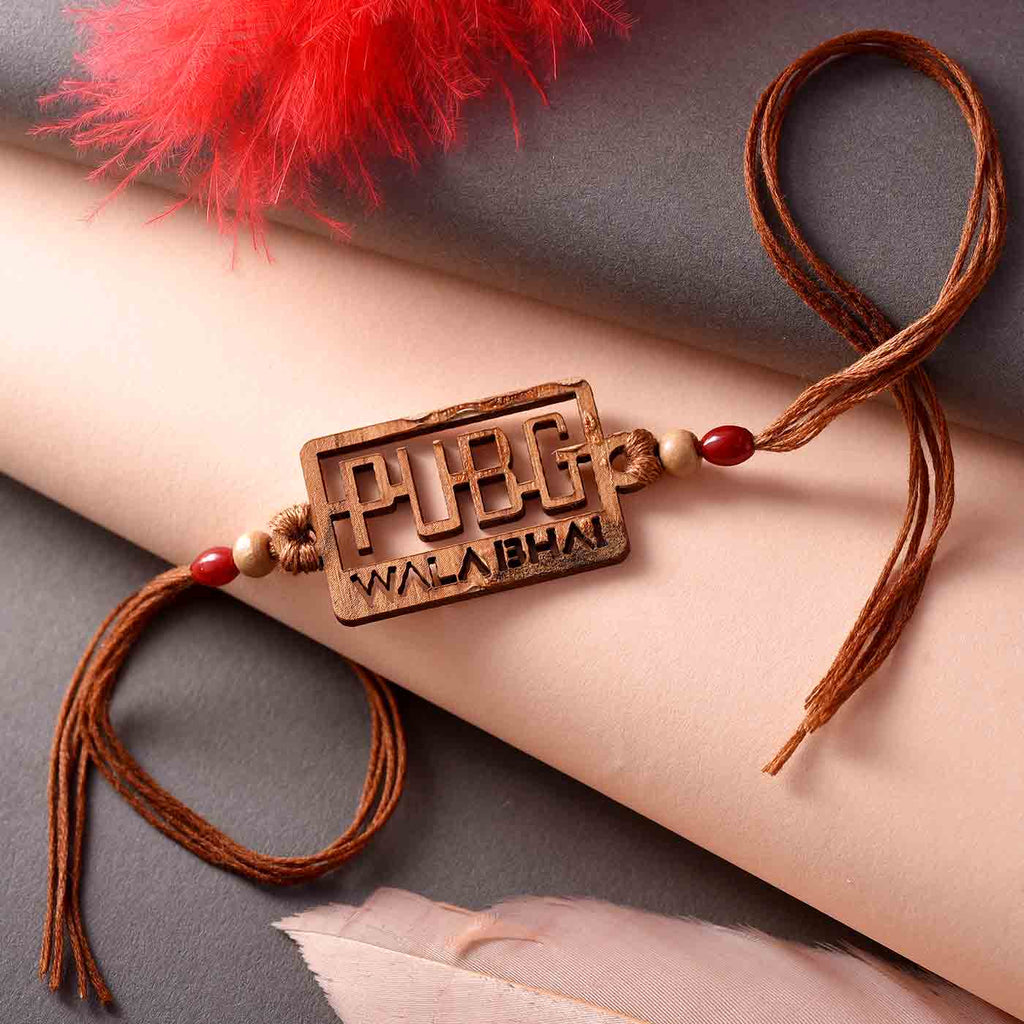 Funky Pubg With Wooden Beads Rakhi