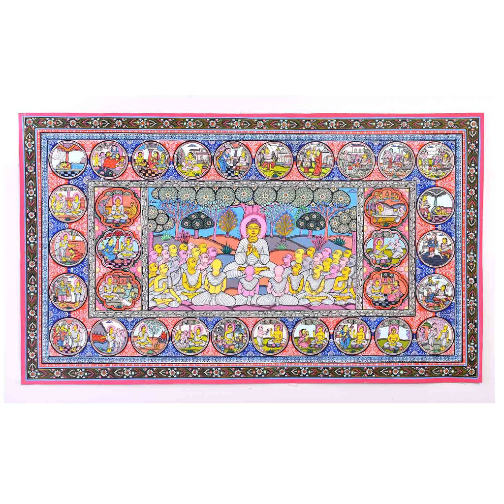 Enlightenment Of Lord Buddha Pattachitra Painting