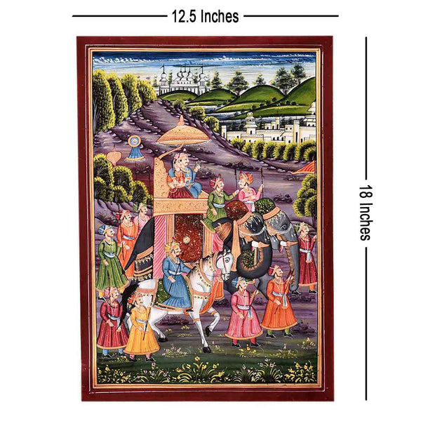 Grand Mughal Procession Painting (12.5*18 Inches)