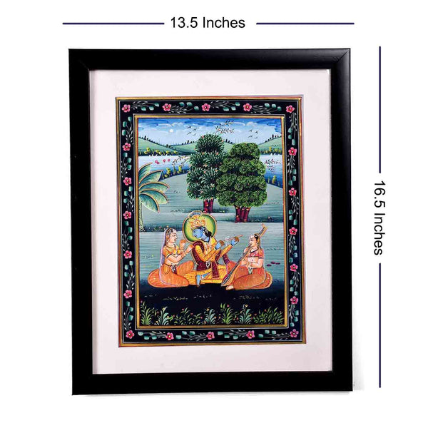 Meera And Radha Krishna Painting (13.5*16.5 Inches)
