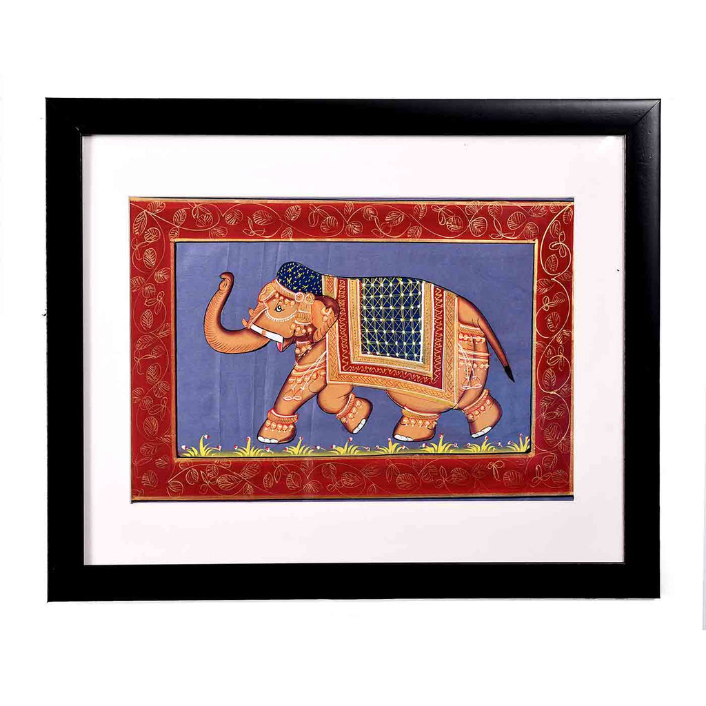 Grandeur Elephant Mughal Painting (16.5*13.5 Inches)