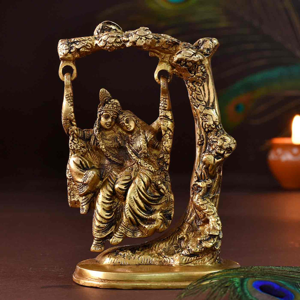 Divine Love Radha & Krishna Brass Idol